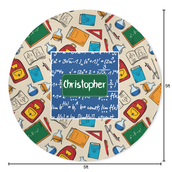 Math Lesson Round Area Rug - Size
