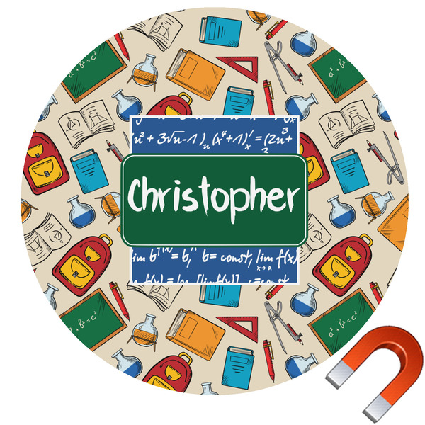 Custom Math Lesson Round Car Magnet - 6" (Personalized)