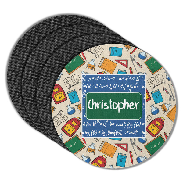 Math Lesson Round Coaster Rubber Back - Main