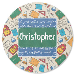 Math Lesson Round Rubber Backed Coaster (Personalized)
