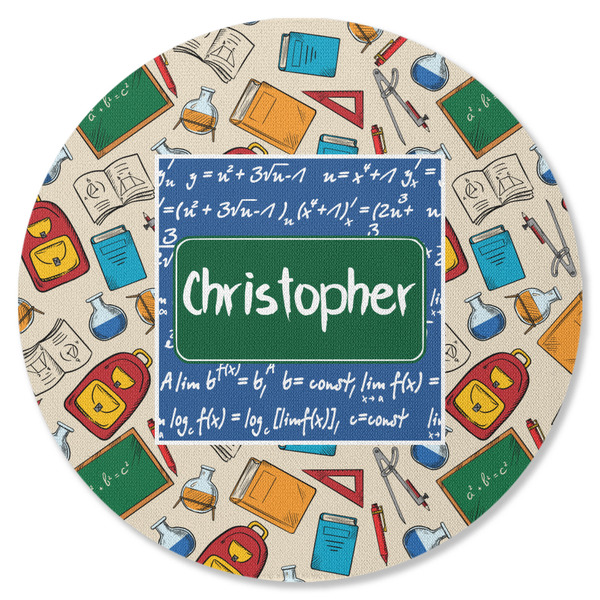 Math Lesson Round Coaster Rubber Back - Single