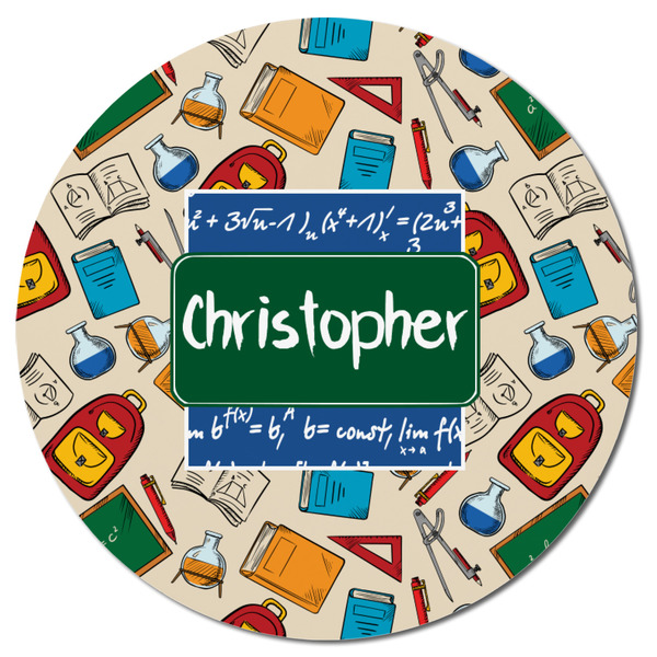 Math Lesson Round Fridge Magnet - FRONT