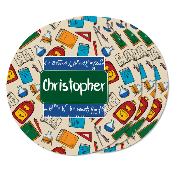 Math Lesson Round Fridge Magnet - THREE