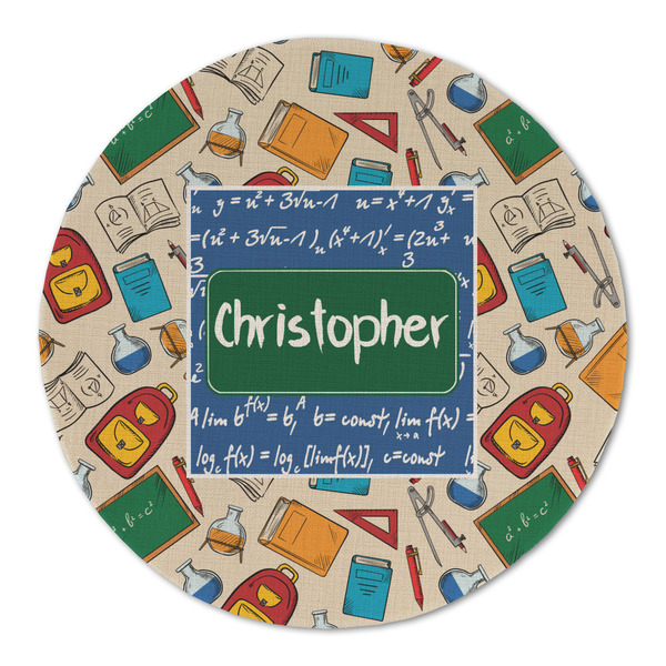 Math Lesson Round Linen Placemats - FRONT (Double Sided)