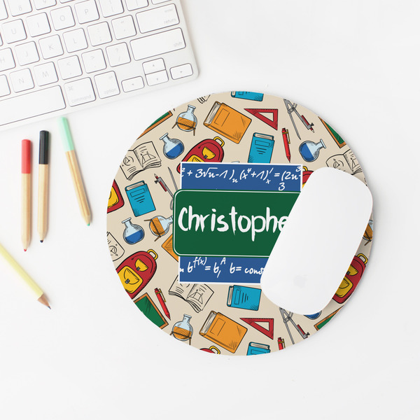 Math Lesson Round Mousepad - LIFESTYLE 2