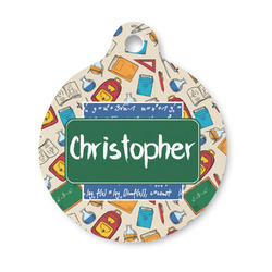Math Lesson Round Pet ID Tag - Small (Personalized)