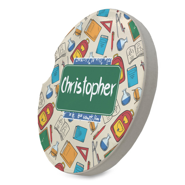 Math Lesson Sandstone Car Coaster - STANDING ANGLE