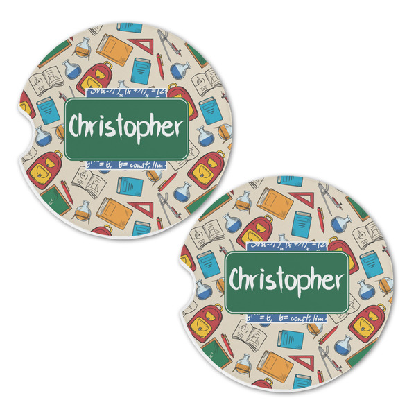 Math Lesson Sandstone Car Coasters - Set of 2