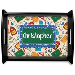 Math Lesson Black Wooden Tray - Large (Personalized)
