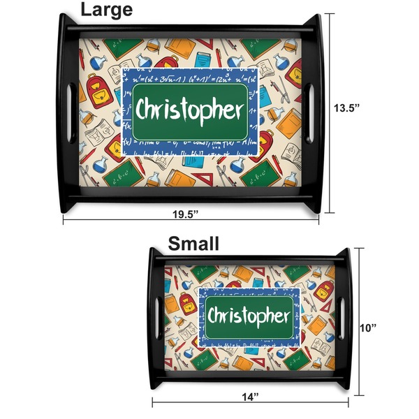 Math Lesson Serving Tray Black Sizes