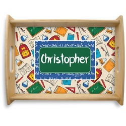 Math Lesson Natural Wooden Tray - Large (Personalized)