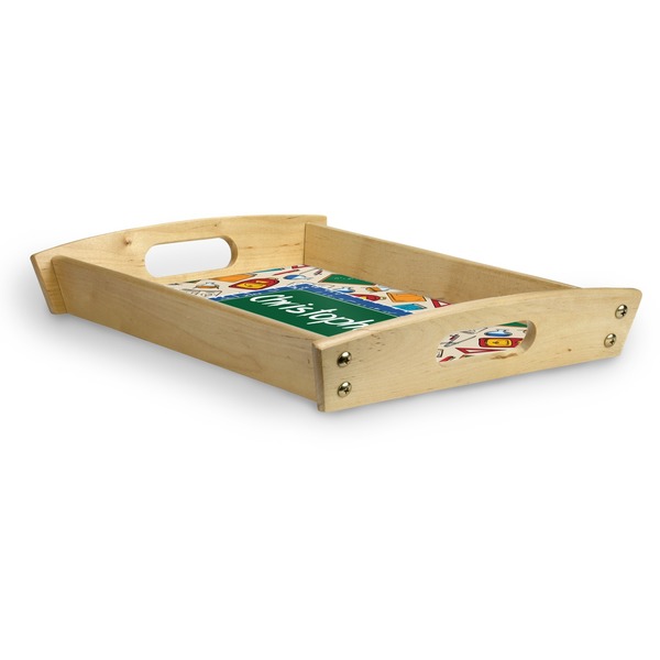Math Lesson Serving Tray Wood Small - Corner