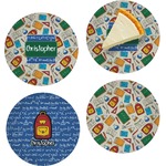 Math Lesson Set of 4 Glass Appetizer / Dessert Plate 8" (Personalized)