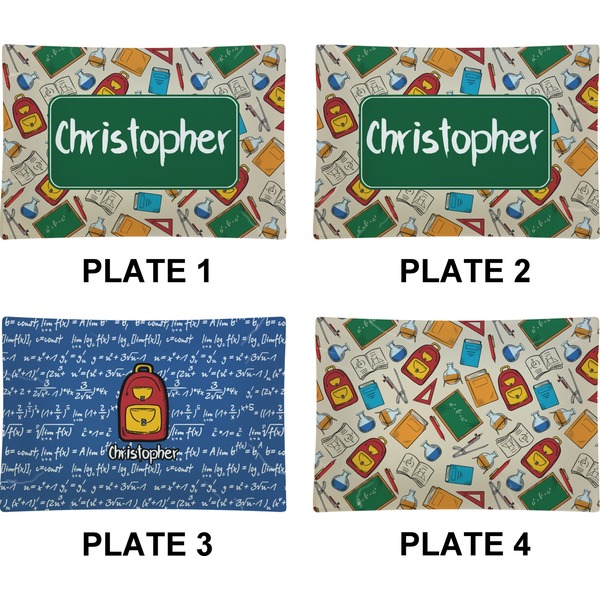 Math Lesson Set of Rectangular Appetizer / Dessert Plates (Approval)
