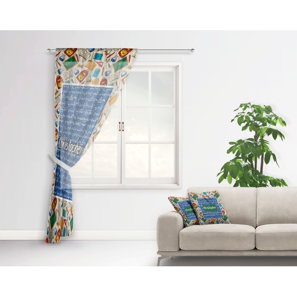 Math Lesson Sheer Curtain With Window and Rod - in Room Matching Pillow
