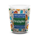 Math Lesson Ceramic Shot Glass - 1.5 oz - White - Set of 4 (Personalized)