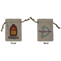 Math Lesson Small Burlap Gift Bag - Front & Back (Personalized)