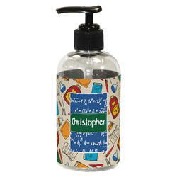 Math Lesson Plastic Soap / Lotion Dispenser (8 oz - Small - Black) (Personalized)