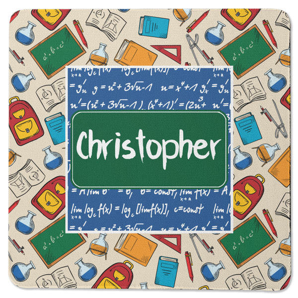 Math Lesson Square Coaster Rubber Back - Single