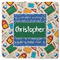 Math Lesson Square Rubber Backed Coaster (Personalized)