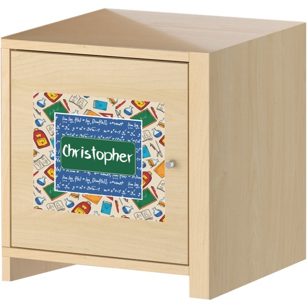 Math Lesson Square Wall Decal on Wooden Cabinet