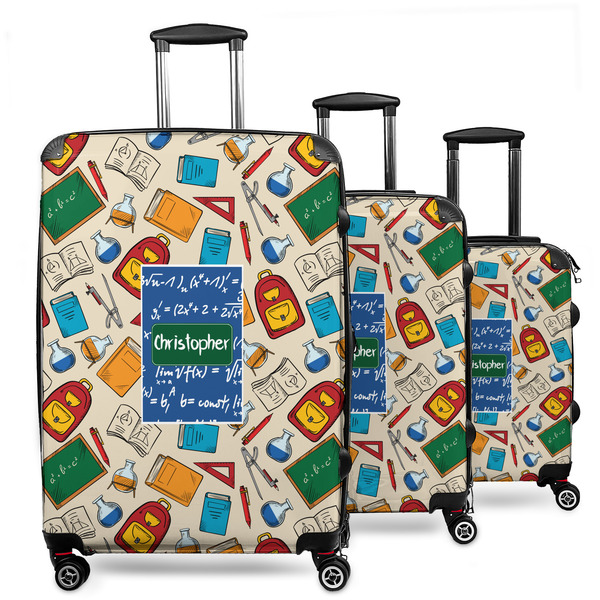 Custom Math Lesson 3 Piece Luggage Set - 20" Carry On, 24" Medium Checked, 28" Large Checked (Personalized)