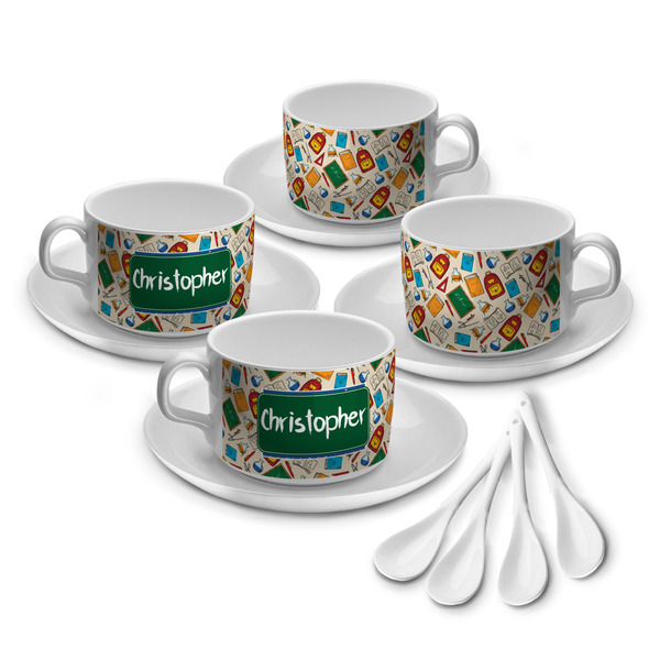 Custom Math Lesson Tea Cup - Set of 4 (Personalized)
