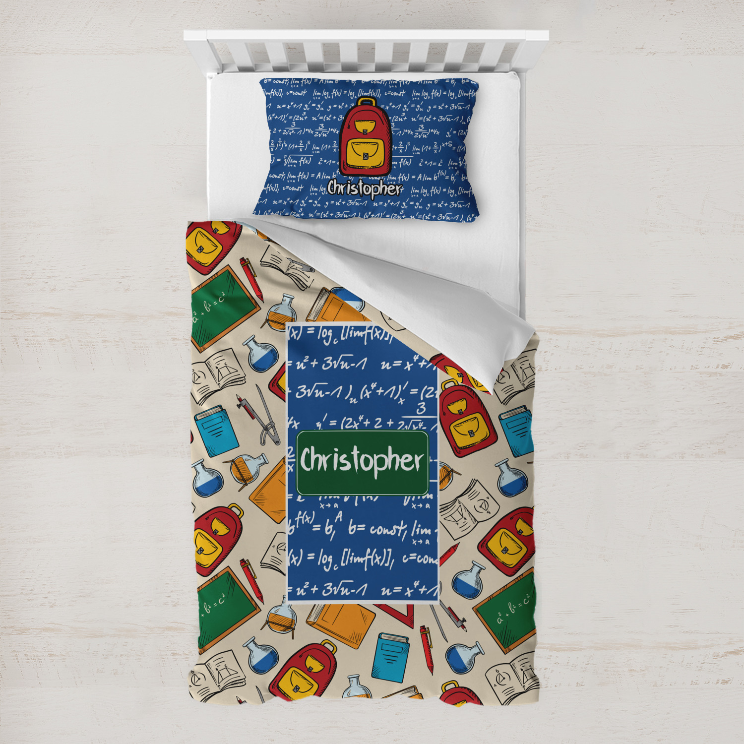 Math Lesson Toddler Bedding W Name Or Text Youcustomizeit