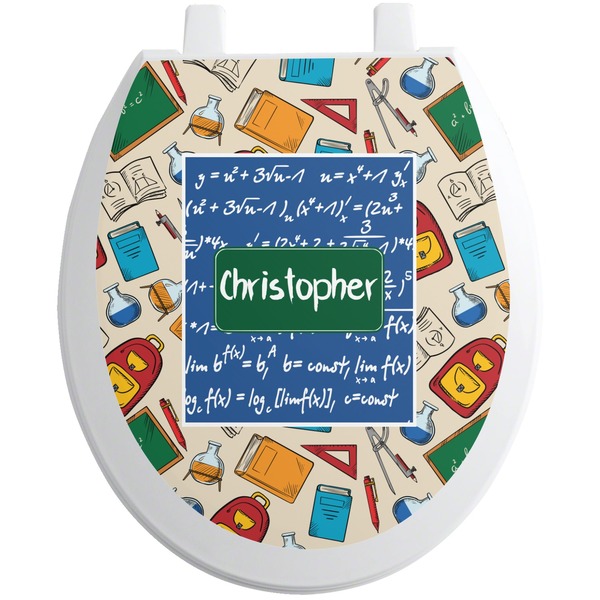 Custom Math Lesson Toilet Seat Decal - Round (Personalized)
