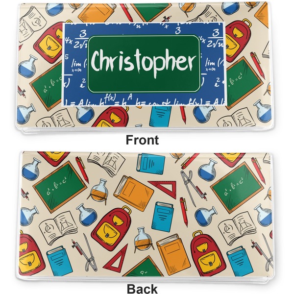 Math Lesson Vinyl Check Book Cover - Front and Back