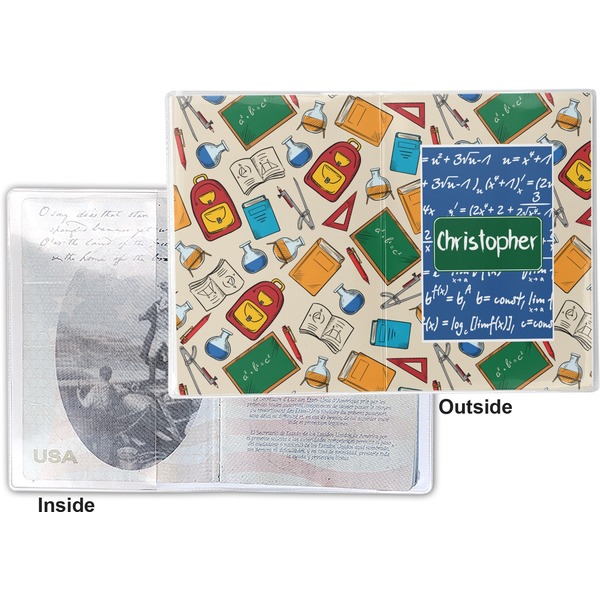 Math Lesson Vinyl Passport Holder - Flat Front and Back