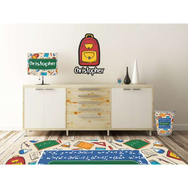 Math Lesson Wall Graphic Decal Wooden Desk