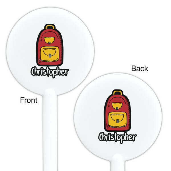 Math Lesson White Plastic 5.5" Stir Stick - Double Sided - Round - Front & Back