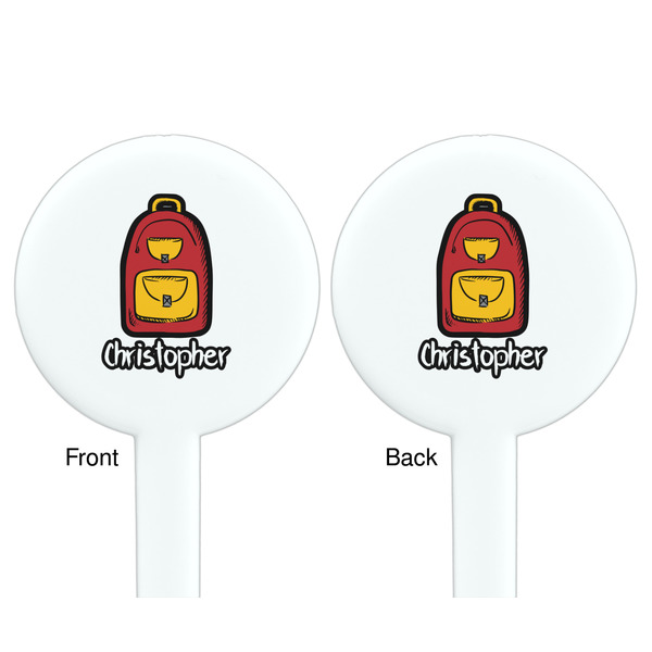 Math Lesson White Plastic 7" Stir Stick - Double Sided - Round - Front & Back