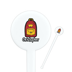Math Lesson 7" Round Plastic Stir Sticks - White - Double Sided (Personalized)