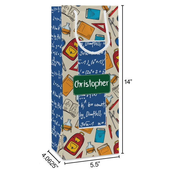 Math Lesson Wine Gift Bag - Dimensions