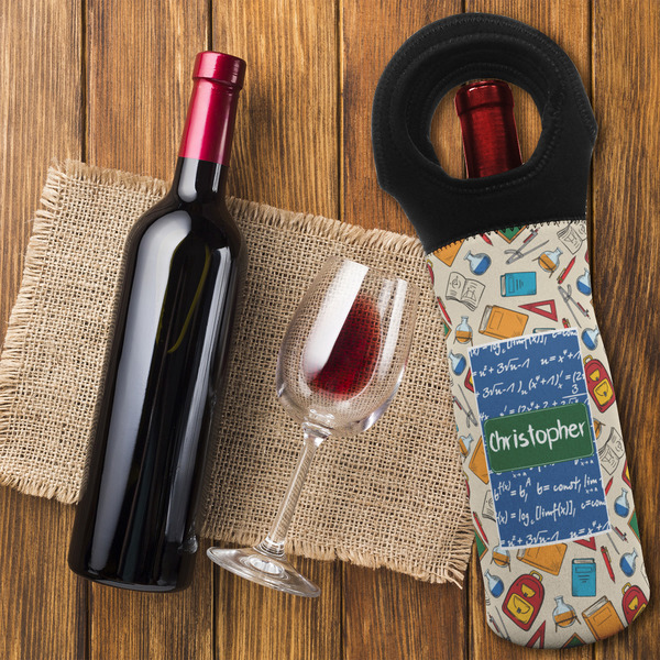 Math Lesson Wine Tote Bag - FLATLAY