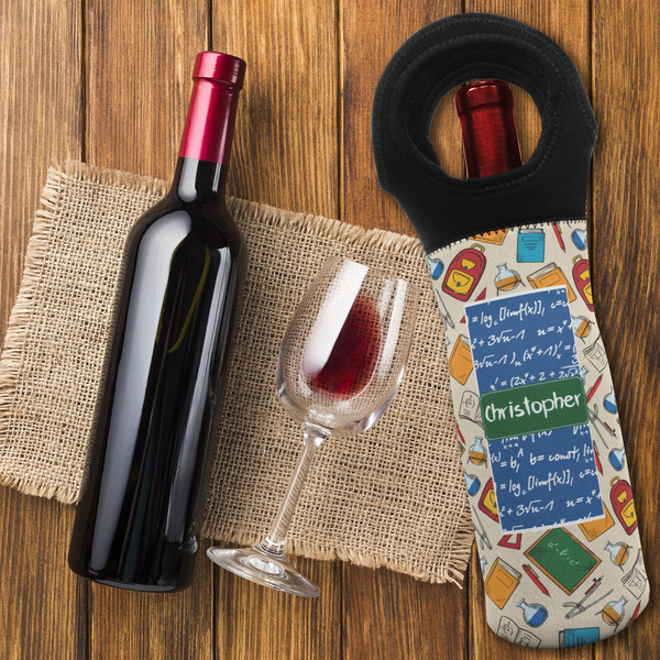 Math Lesson Wine Tote Bag - FLATLAY