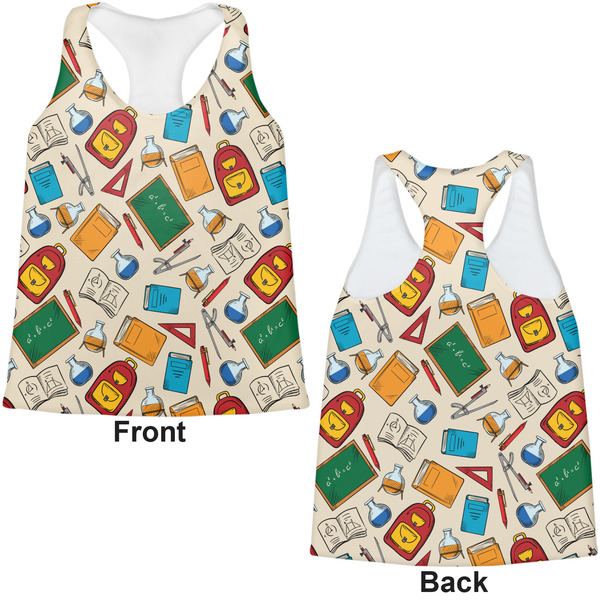 Math Lesson Womens Racerback Tank Tops - Medium - Front and Back