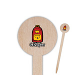 Math Lesson Round Wooden Food Picks (Personalized)
