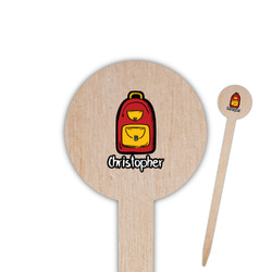 Math Lesson 6" Round Wooden Food Picks - Single Sided (Personalized)