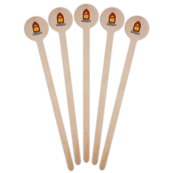 Math Lesson Wooden 6" Stir Stick - Round - Fan View