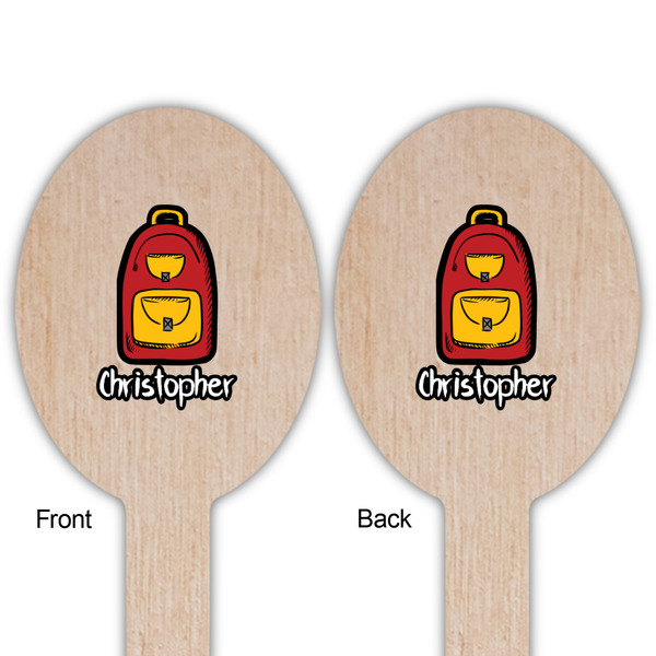 Math Lesson Wooden Food Pick - Oval - Double Sided - Front & Back