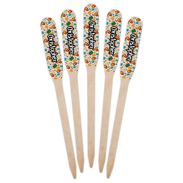 Math Lesson Wooden Food Pick - Paddle - Fan View