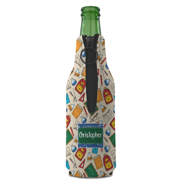 Math Lesson Zipper Bottle Cooler - BACK (bottle)