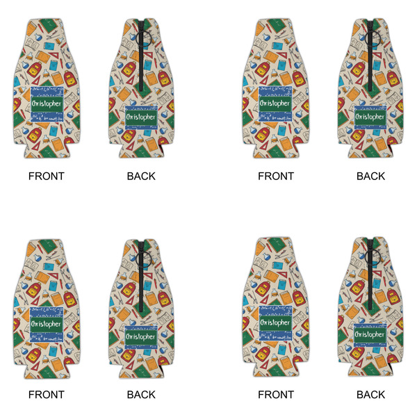 Math Lesson Zipper Bottle Cooler - Set of 4 - APPROVAL