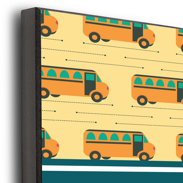 School Bus 11x14 Wood Print - Closeup