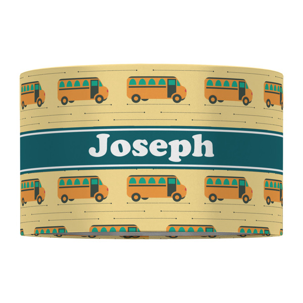 School Bus 12" Drum Lampshade - FRONT (Fabric)