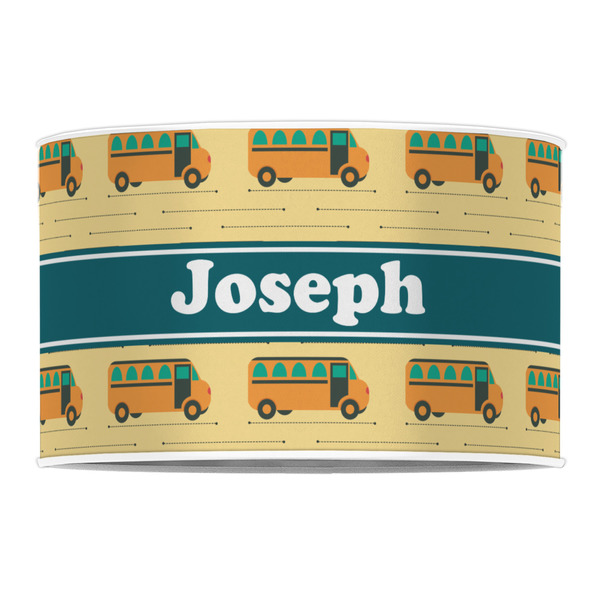 School Bus 12" Drum Lampshade - FRONT (Poly Film)
