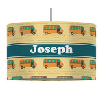 School Bus 12" Drum Pendant Lamp - Fabric (Personalized)